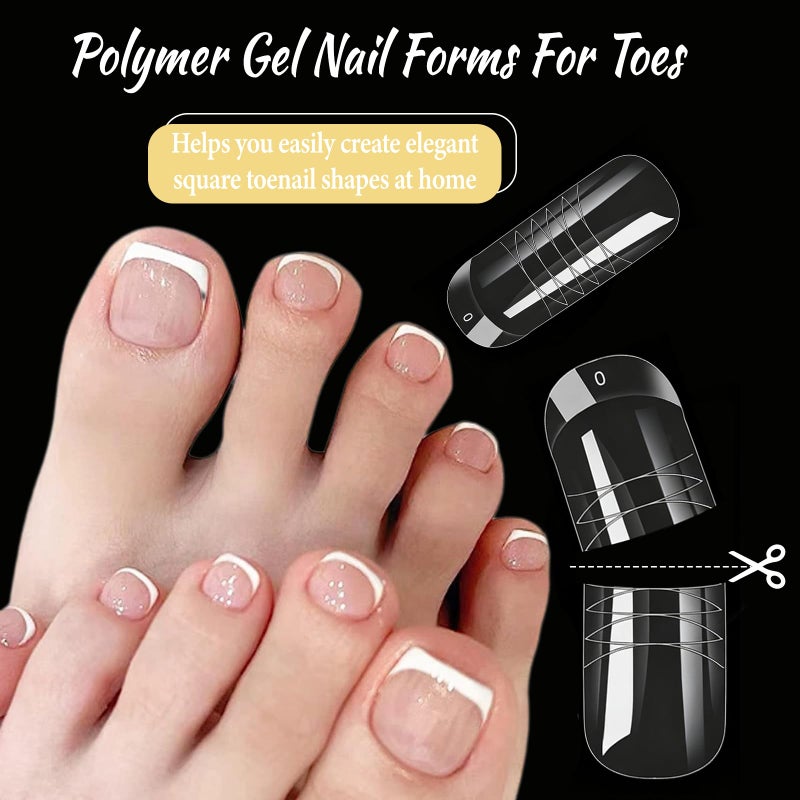 Dancepanda Polygel Toenail Kit for Toes,Polygel Nail Kit,Toe Nail Tips,Dual Forms for Polygel Toenail Forms(60PCS) - Image 3